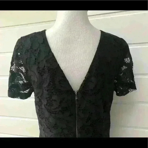 Diane Von Furstenberg Leighton Black Lace Dress Size 8 - Picture 5 of 8